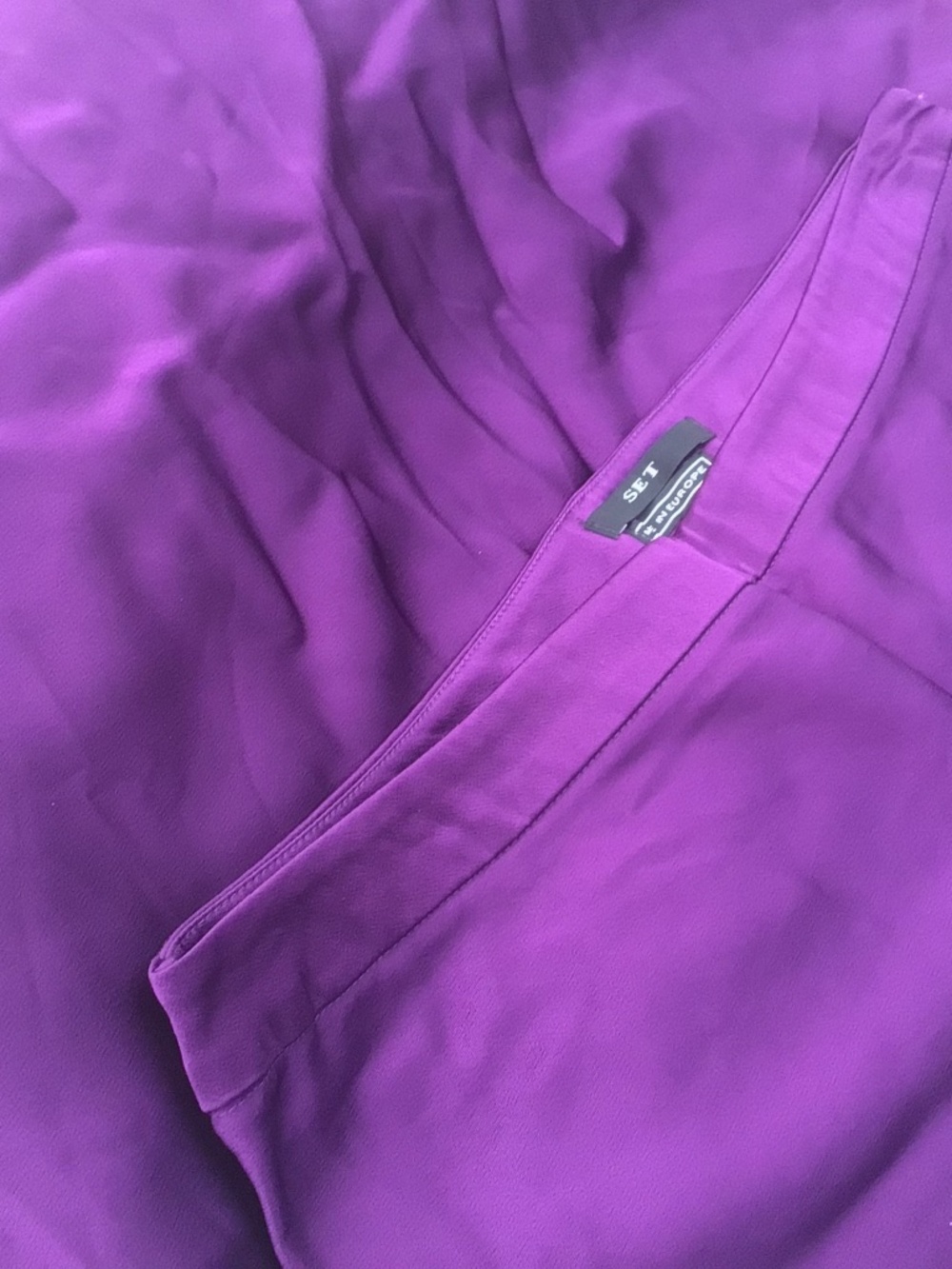 Set Fashion Purple Rain Slip Skirt 10 Silky Viscose Midi Zip Purple, New